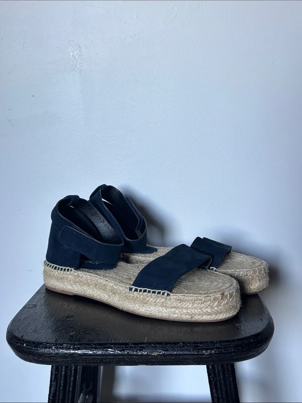 Anthropologie Splendid Jensen Navy Suede Espadrilles Size 9